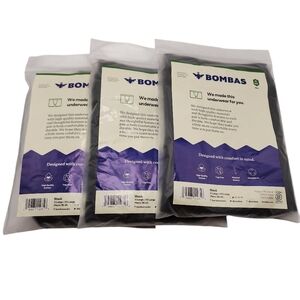 Bombas Mens Black 100% Cotton Boxer Brief New Package Size‎ XL Lot Of 3